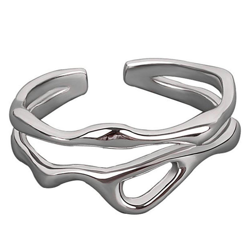2pcs Geometric Adjustable Rings Set for Women Korean Style Fashion Couple Ring Party Bridal Jewelry Accessories