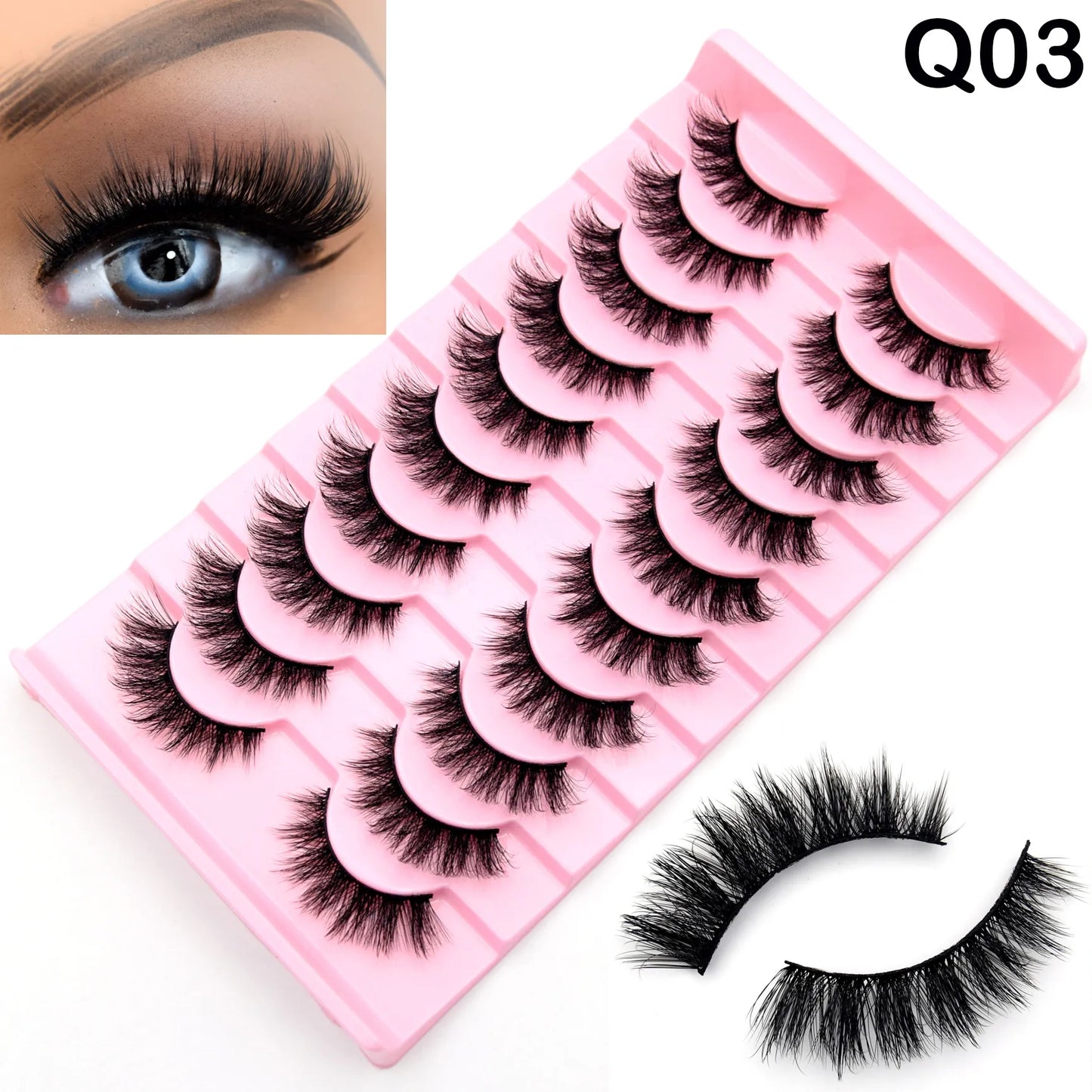 5paris/10pairs Faux Mink Eyelashes Make Up False Cils Hand Made Fake Eyelashes Wholesale Thick Eyelashes Extension