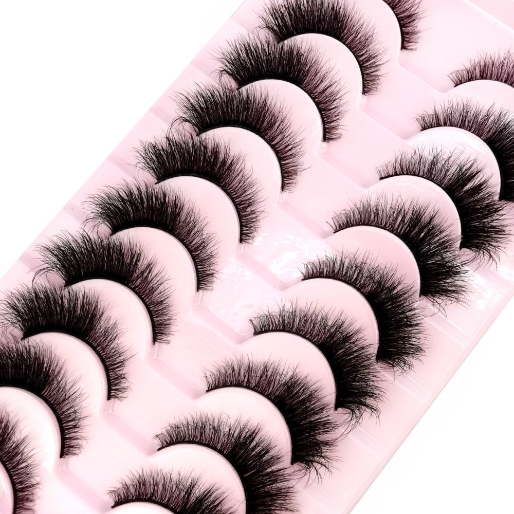 2/5/10 Pairs Natural False Eyelashes Fake Lashes Long Makeup 3d Mink Lashes Extension Eyelash Mink Eyelashes