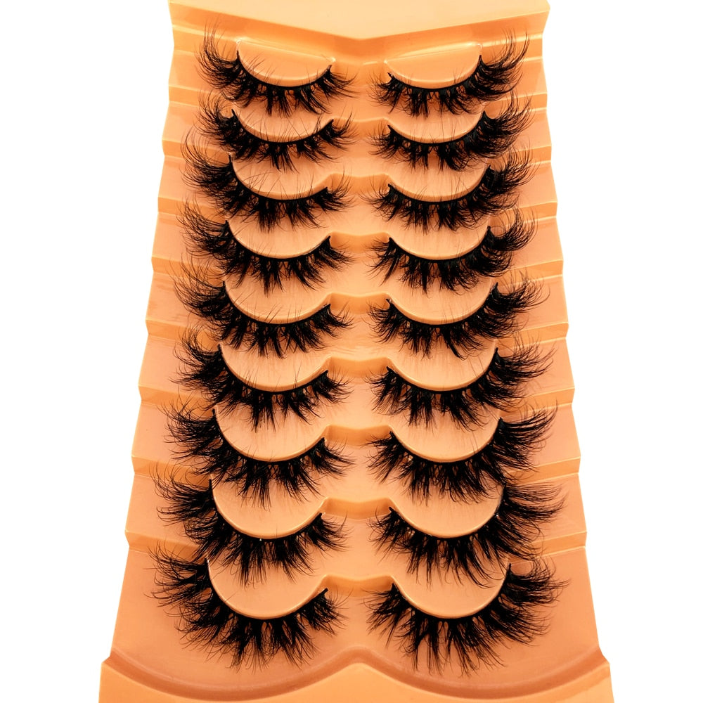 9 Pairs Eyelashes Soft Fluffy 3D Mink False Eyelashes Thick HandMade Volume Mink Lashes Faux Cils Natural Fake Lash