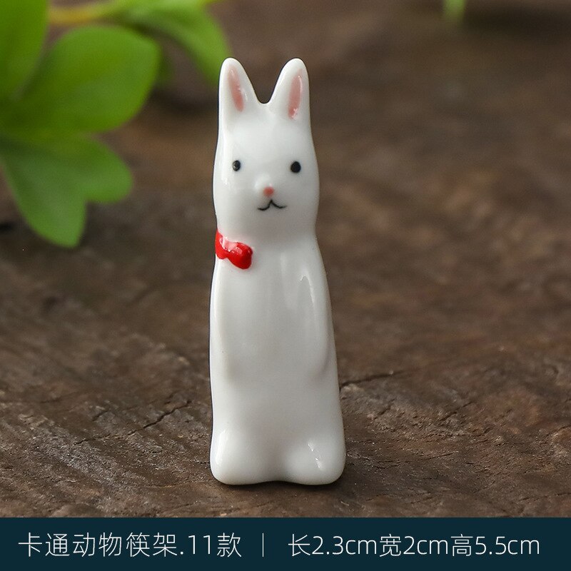 Japanese Style Underglaze Ceramic animals Chopstick Holder Tableware Restaurant Simple Oval Spoon Bracket Utensil For Kitchen