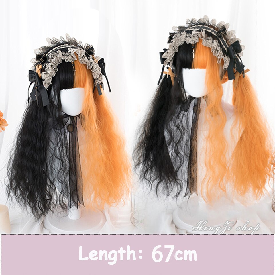 Synthetic Long Wavy Women Light Pink Gradient Mixed Color Lolita Cosplay Heat Resistant Party Wig