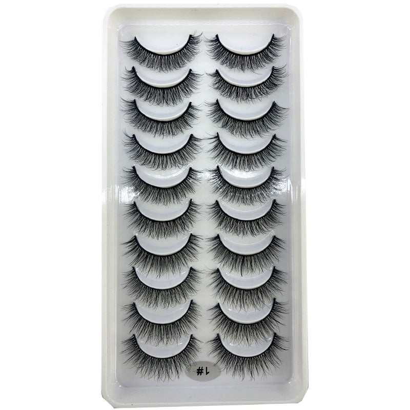 Short lashes 10 Pairs 3D Mink Lashes Natural Eyelash Dramatic False Eyelashes Faux Cils Fake Eyelash Extension maquiagem