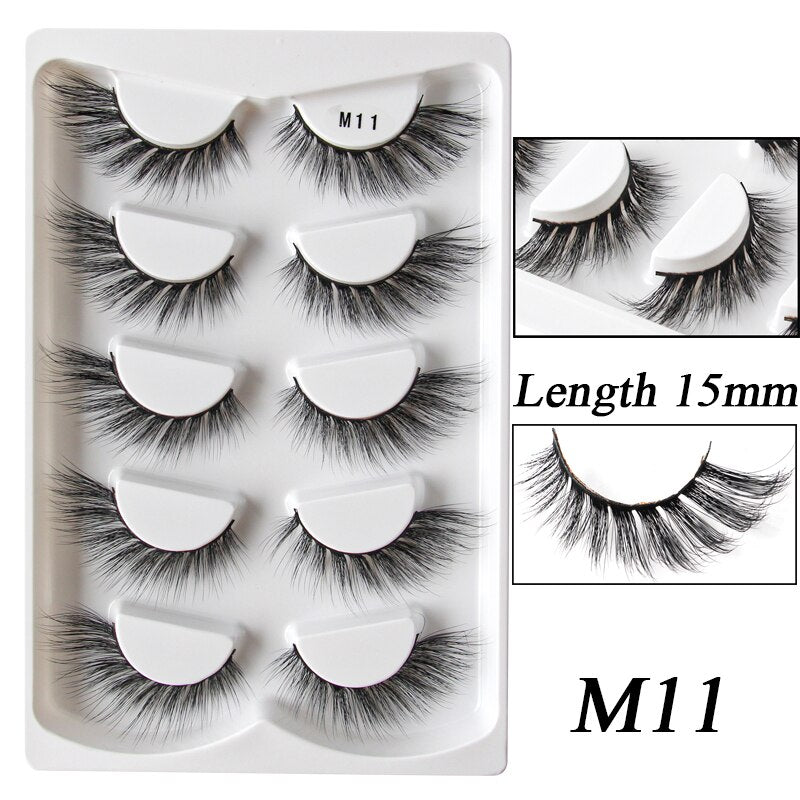 False Eyelashes 3/5pairs Cat Eyes lash Natural Long Full Strip Lashes Handmade Wispy 3d Mink Faux Cils Extension