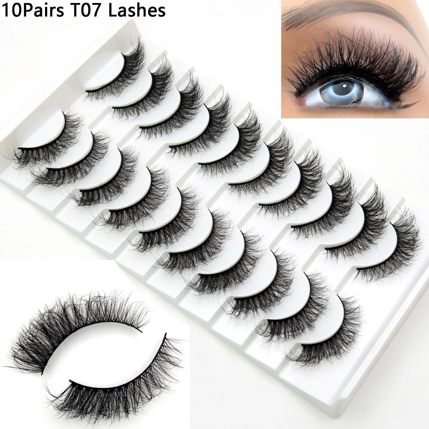 5paris/10pairs Faux Mink Eyelashes Make Up False Cils Hand Made Fake Eyelashes Wholesale Thick Eyelashes Extension
