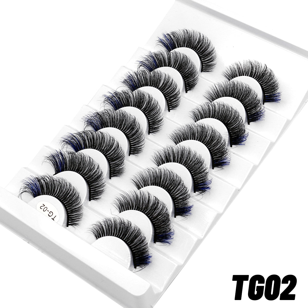 5/8pairs Colored Eyelashes Wispy Mink Lashes Natural Fluffy Cat Eye Lashes Strip 5D False Eyelashes