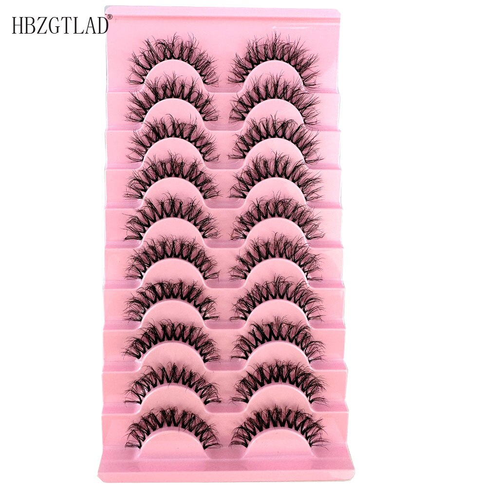 10pairs Mink Eyelashes Invisible Band Lash Extension Natural False Eyelashes Cross Cluster Fairy 3D Faux Big Eye Long Fake Lashes