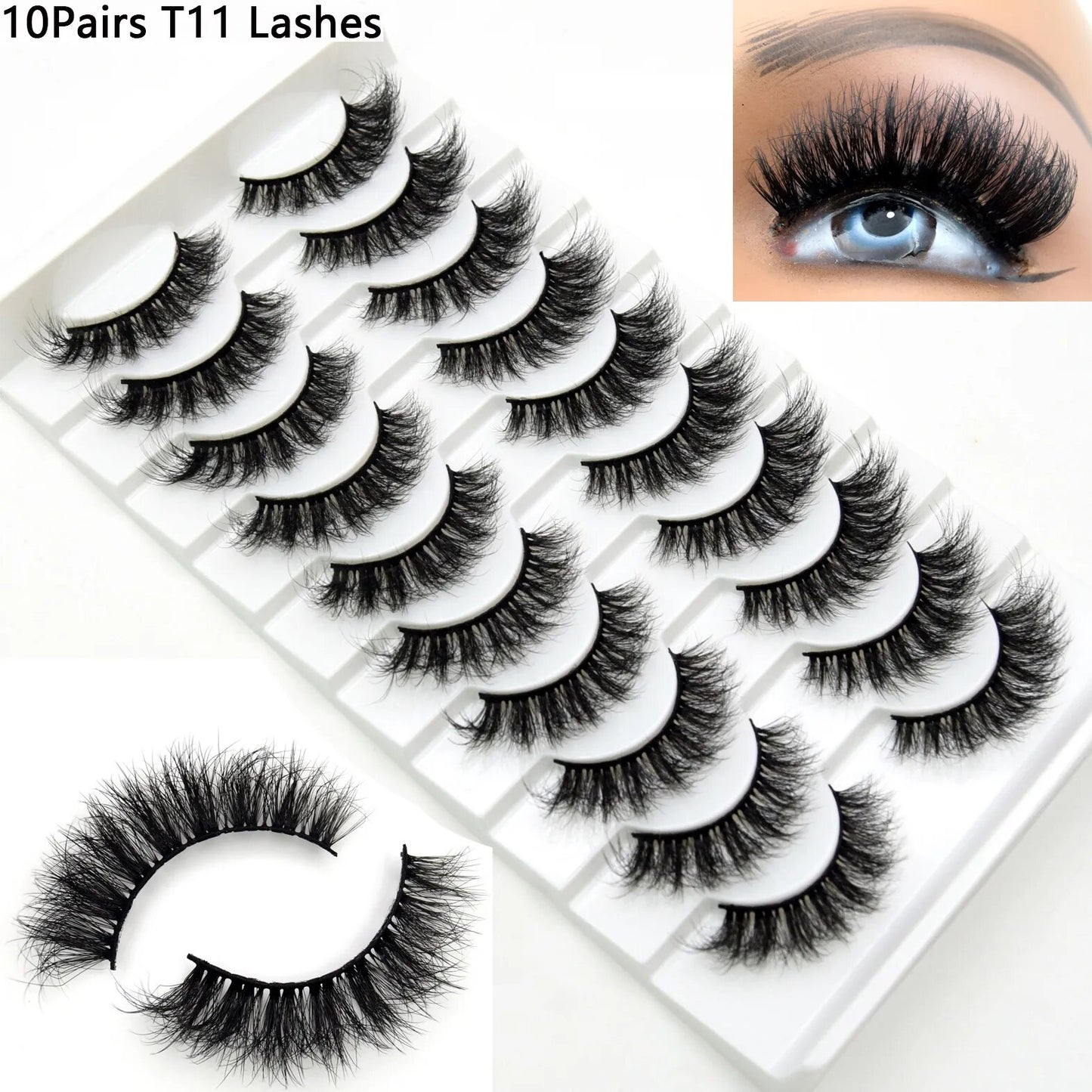5paris/10pairs Faux Mink Eyelashes Make Up False Cils Hand Made Fake Eyelashes Wholesale Thick Eyelashes Extension