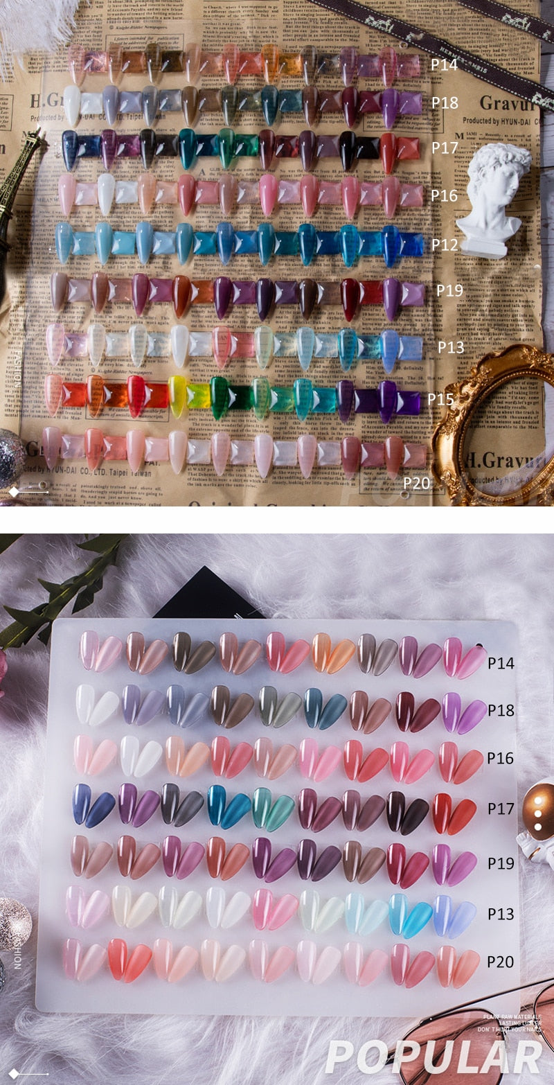 Jelly nude gel Nail Polish Pudding Translucent  Nude Gel Nail Polish UV Gel Semi Permanent Varnish 15ML Large Capacity Gel