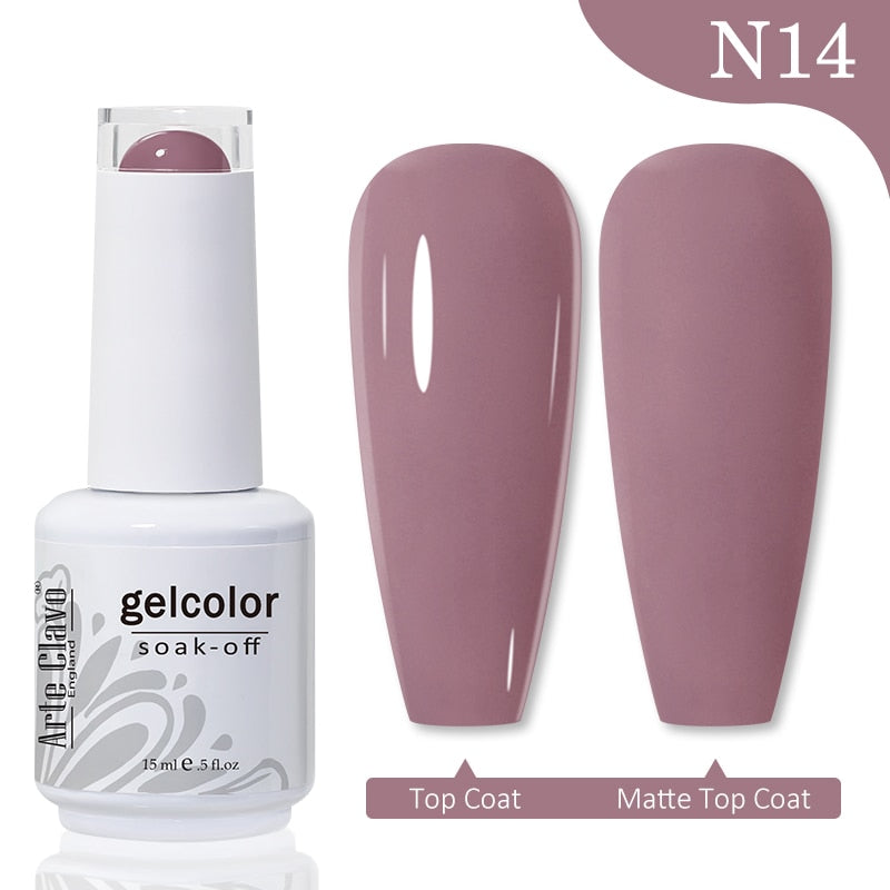 Gel Nail Polish 15ml Nude Pink Soak Off LED UV Lacquer Varnish Semi Permanent Top Base Coat Nail Art Gellak Manicure