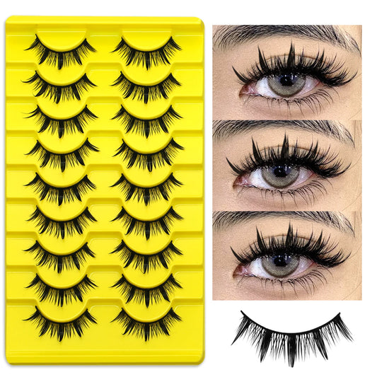 Manga Lashes 5/7/9 Pairs Eyelashes Faux Mink Eyelashes Extension Natural False Eyelashes Full Strip Lashes