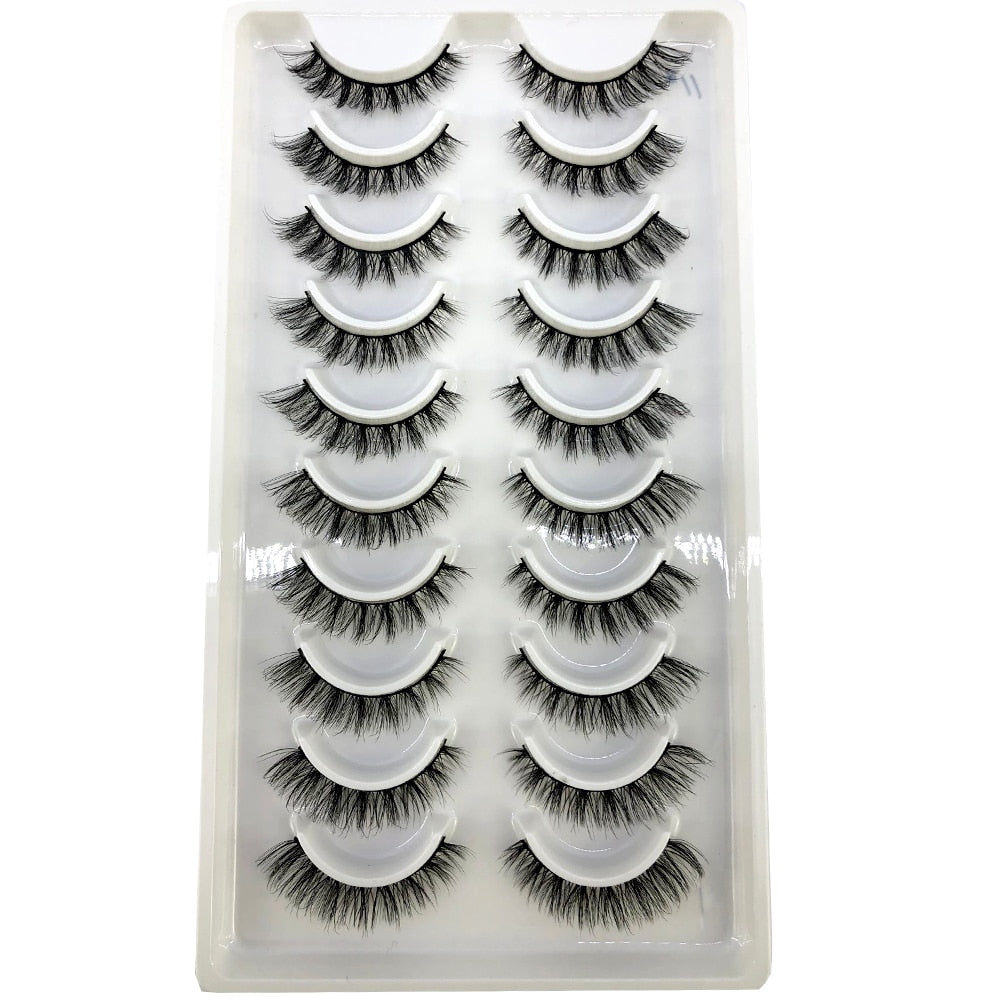 Short lashes 10 Pairs 3D Mink Lashes Natural Eyelash Dramatic False Eyelashes Faux Cils Fake Eyelash Extension maquiagem