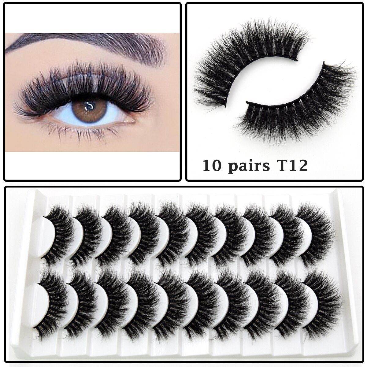 Lashes 3/5/10 pairs 3D Faux Mink Lashes Wispy Natural False Eyelashes Dramatic Volume Lashes Eyelash Extension