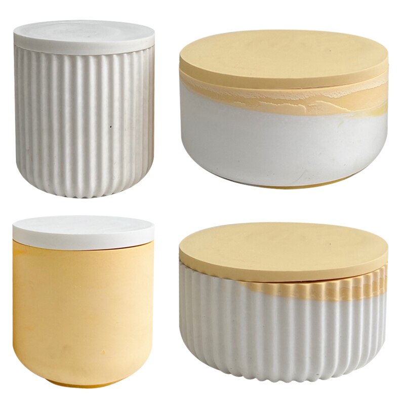 Storage Boxes with Lids Silicone Molds Ornaments Jars Bottles Gypsum Concrete Mold Resin Mold DIY Candle Cup Mold Flowerpot Mold