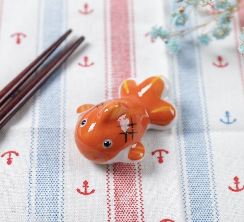 Japanese Style Underglaze Ceramic animals Chopstick Holder Tableware Restaurant Simple Oval Spoon Bracket Utensil For Kitchen