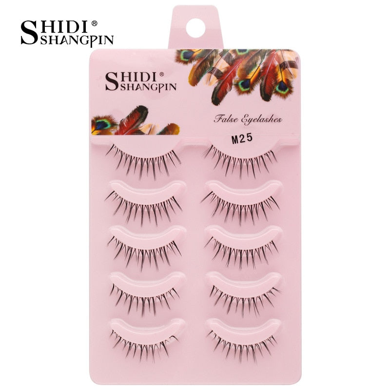 3/5/10 Pairs Half Lashes Fox Eye Wispy Fluffy Faux Cils Natural Winged Fake Eyelashes Half Lashes maquillage