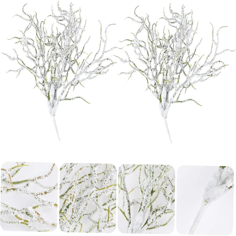 6PCS Artificial Plants DIY Christmas Wreath Home Decor Wedding Party Decorative Flowers Vase Ornamental Flowerpot Fake PE Branch