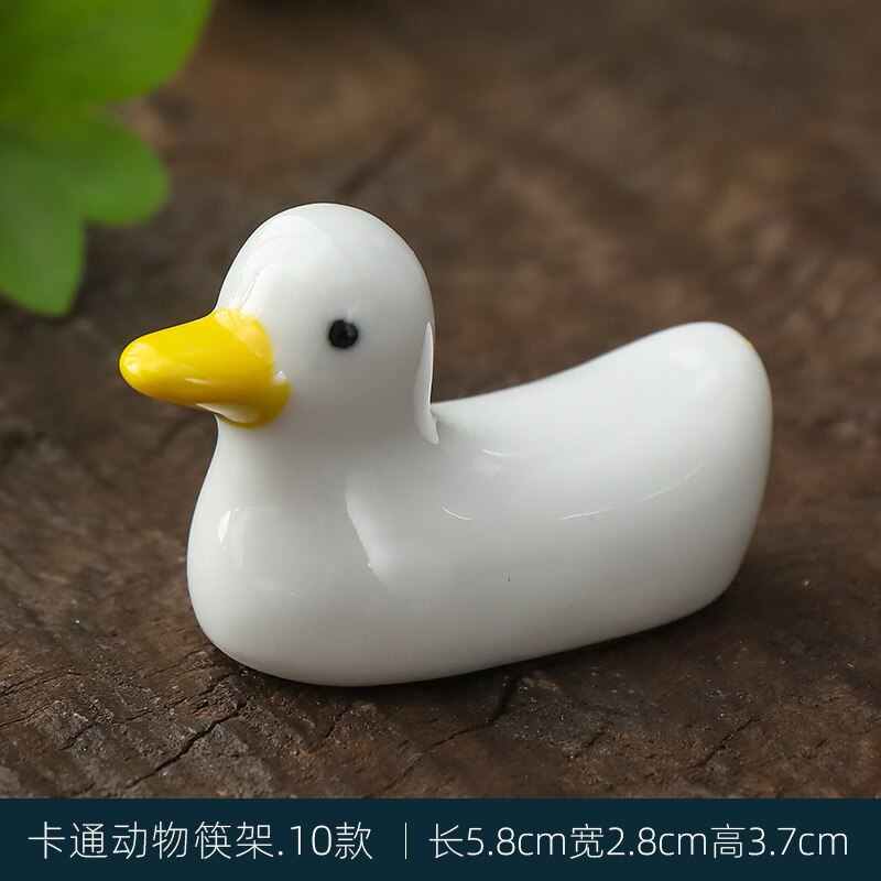 Japanese Style Underglaze Ceramic animals Chopstick Holder Tableware Restaurant Simple Oval Spoon Bracket Utensil For Kitchen