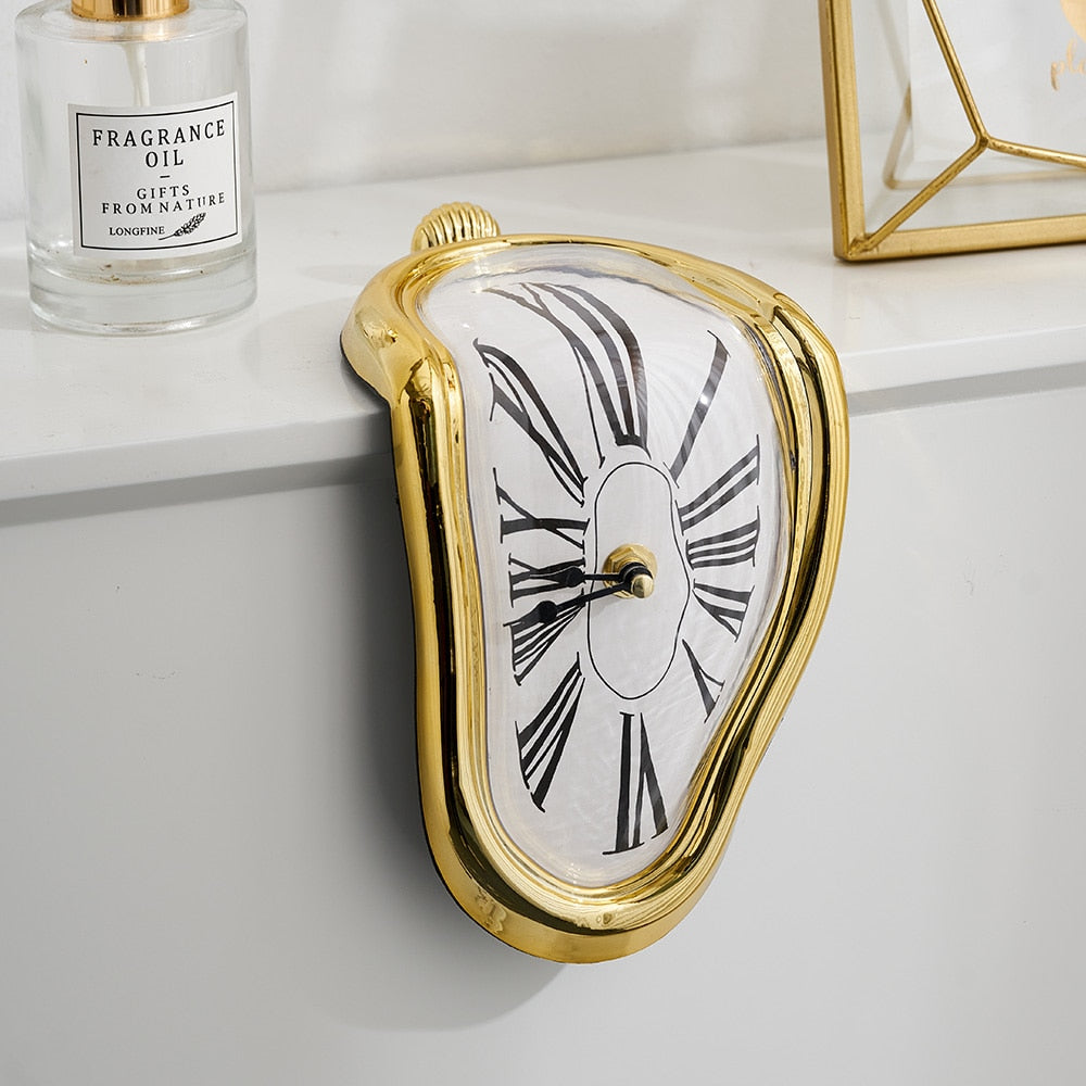 Twisted Clock Ornaments Creative Home Decor Desk Bookshelf Accessories Modern Living Room Decoration Figurines for Interior Gift