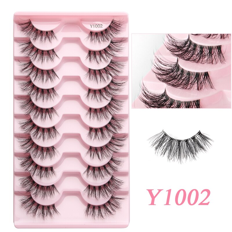 Faux Cils 5/10 Pairs Half Lashes Cat Eye Handmade Soft Fluffy Mink False Eyelashes Half Lashes maquillage