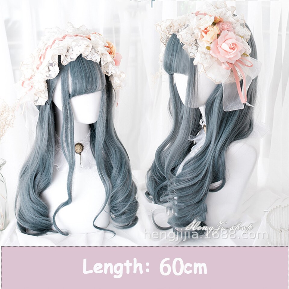 Synthetic Long Wavy Women Light Pink Gradient Mixed Color Lolita Cosplay Heat Resistant Party Wig