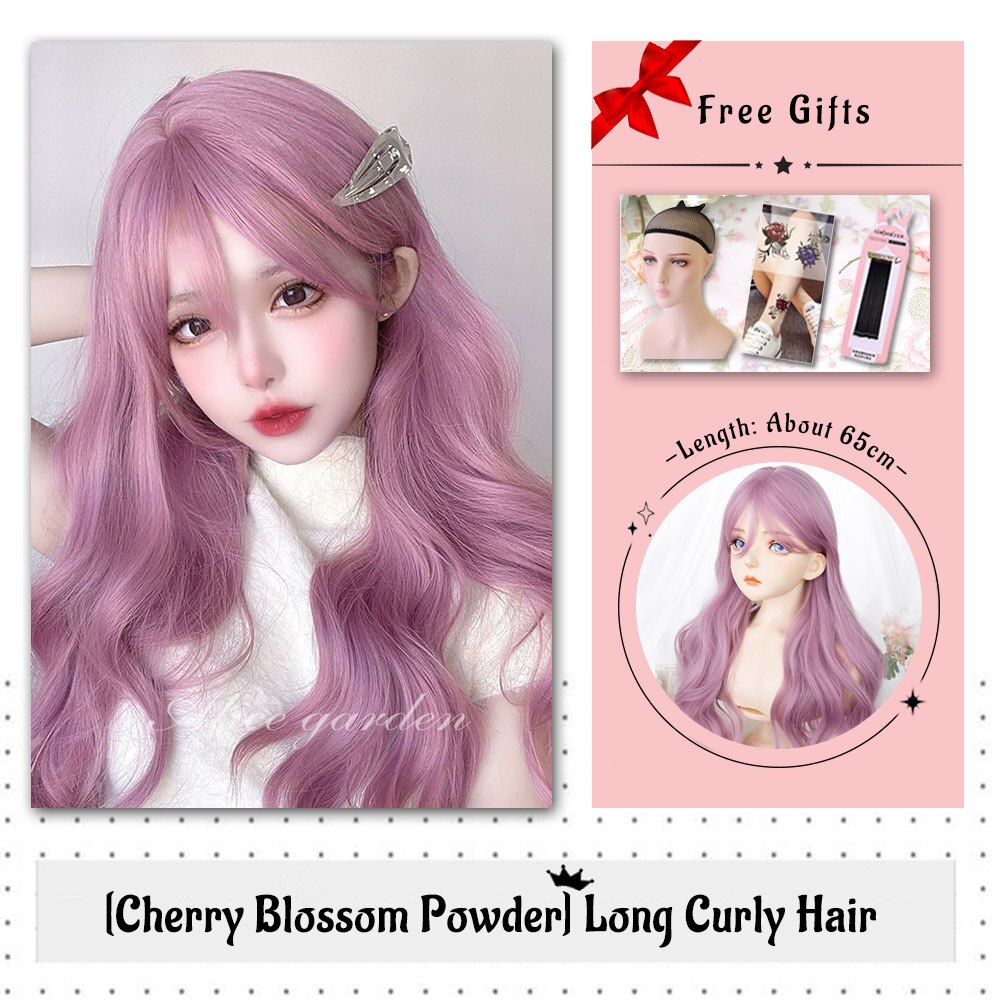 Brown Black Gold Wool Roll Synthetic Wig For Women Long Roll Wig Bangs Cosplay Party Heat Resistant Hair