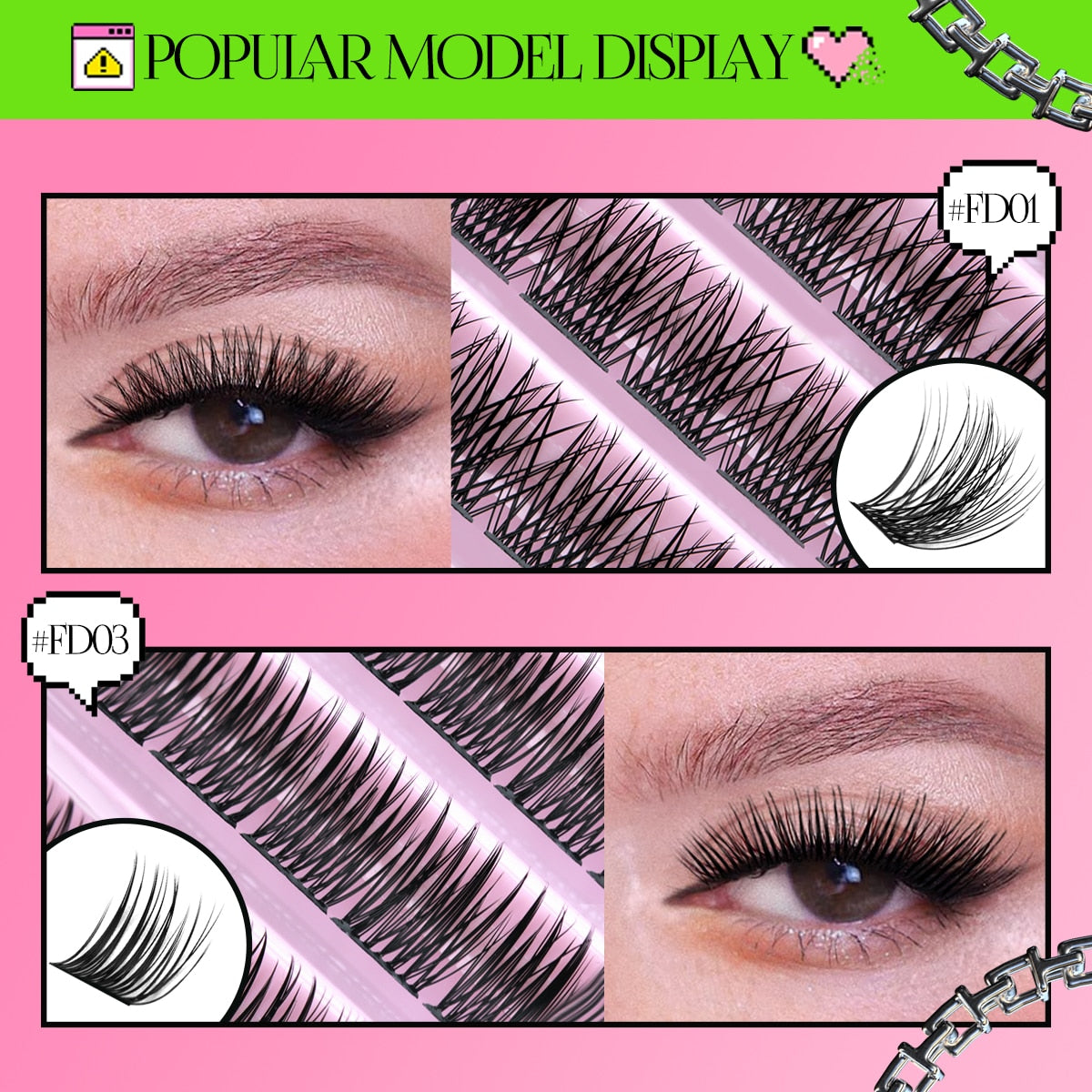 Cluster Lashes 108pcs DIY Eyelash Extension C Curl Individual Lashes Mixed Tray Faux Mink Lash Clusters Elashes