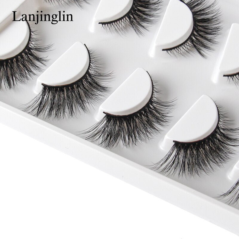 False Eyelashes 3/5pairs Cat Eyes lash Natural Long Full Strip Lashes Handmade Wispy 3d Mink Faux Cils Extension