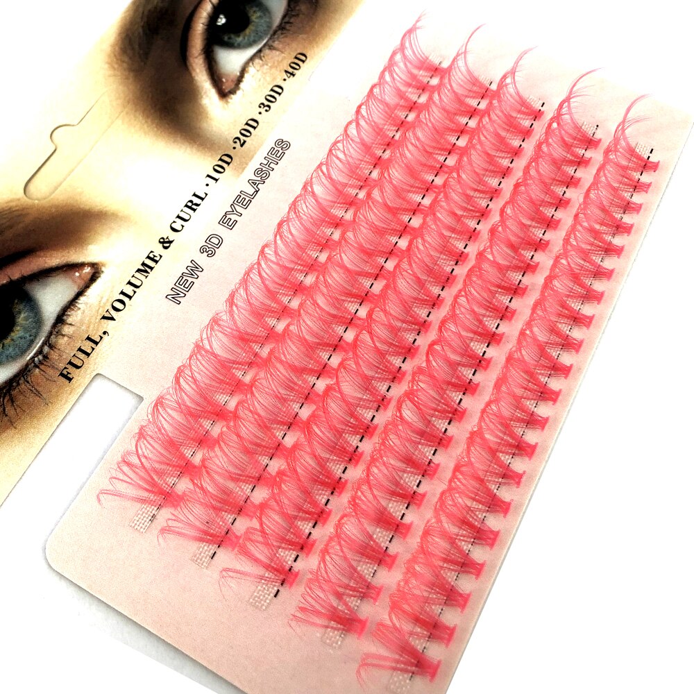 100 Cluster Colored Individual Lashes Professional Makeup Grafting False Eyelashes For Colorful Eyelash Extensions