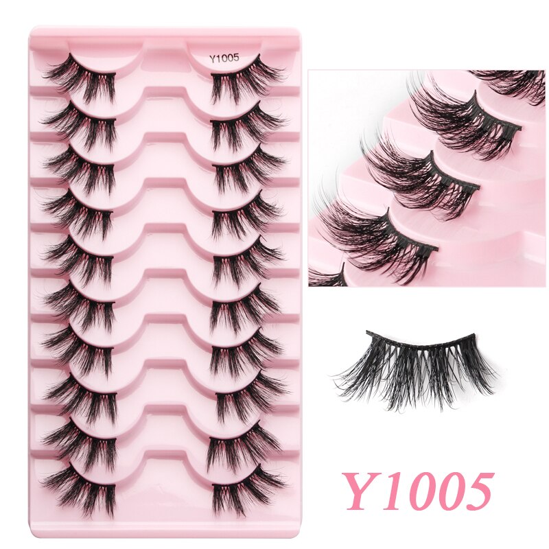 Faux Cils 5/10 Pairs Half Lashes Cat Eye Handmade Soft Fluffy Mink False Eyelashes Half Lashes maquillage