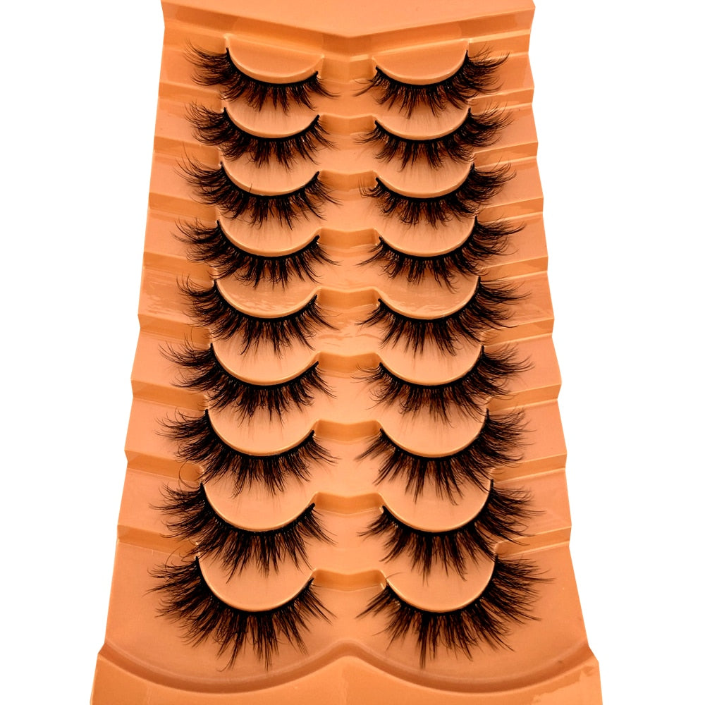 9 Pairs Eyelashes Soft Fluffy 3D Mink False Eyelashes Thick HandMade Volume Mink Lashes Faux Cils Natural Fake Lash