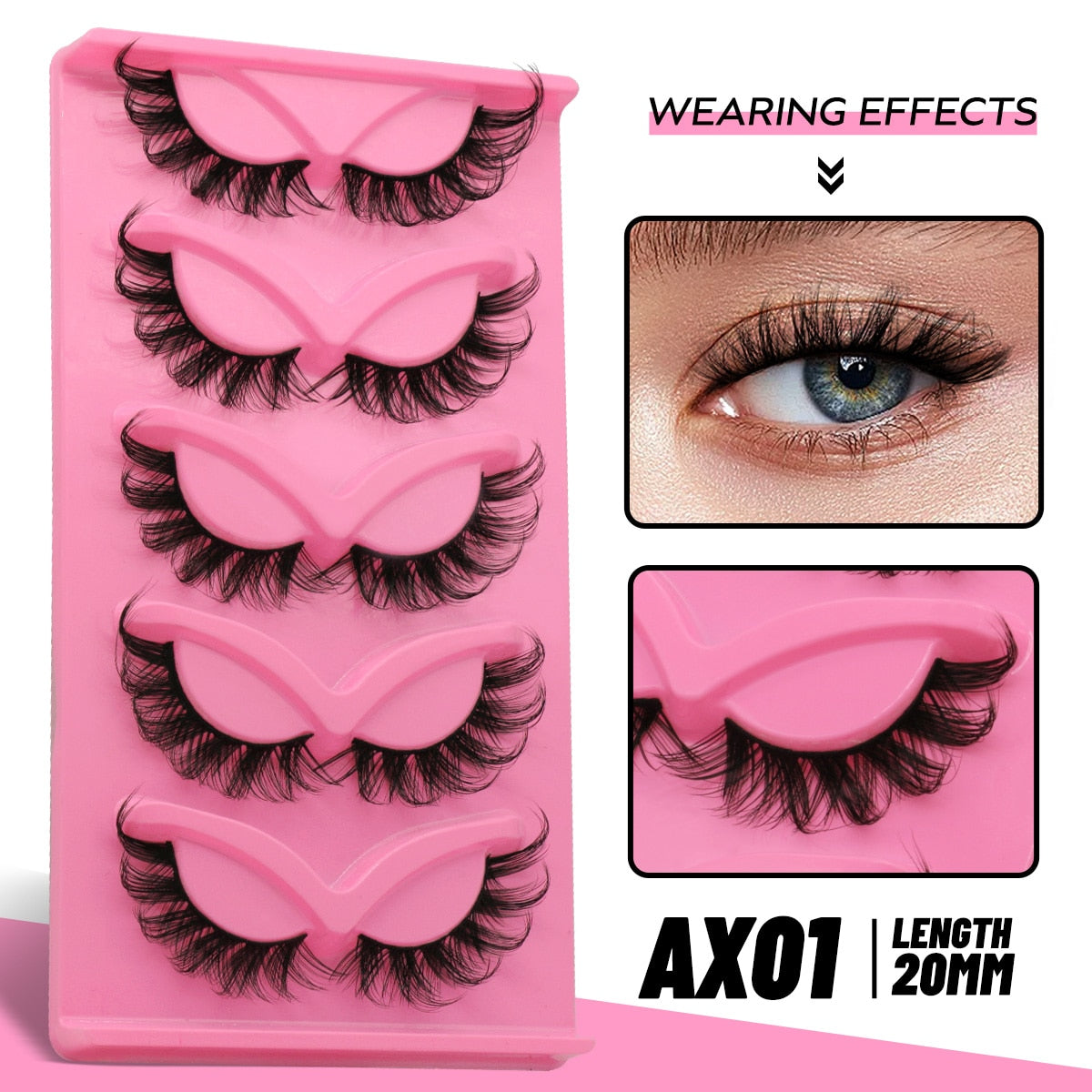 Cat Eye Lashes Faux Mink Eyelashes Natural long Manga Lashes Winged End Eye Elongated Eyelashes Fake Lashes