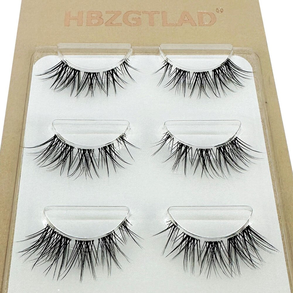 3D Mink Lashes Natural short Full Strip Transparent False Eyelashes