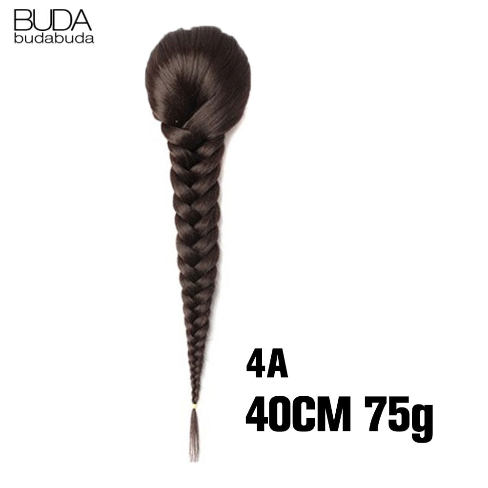 Synthetic Braided Plaited Fishtail Fishbone Drawstring Ponytail 20Inch Long Ombre Blonde Pink Hair Extensions For Women