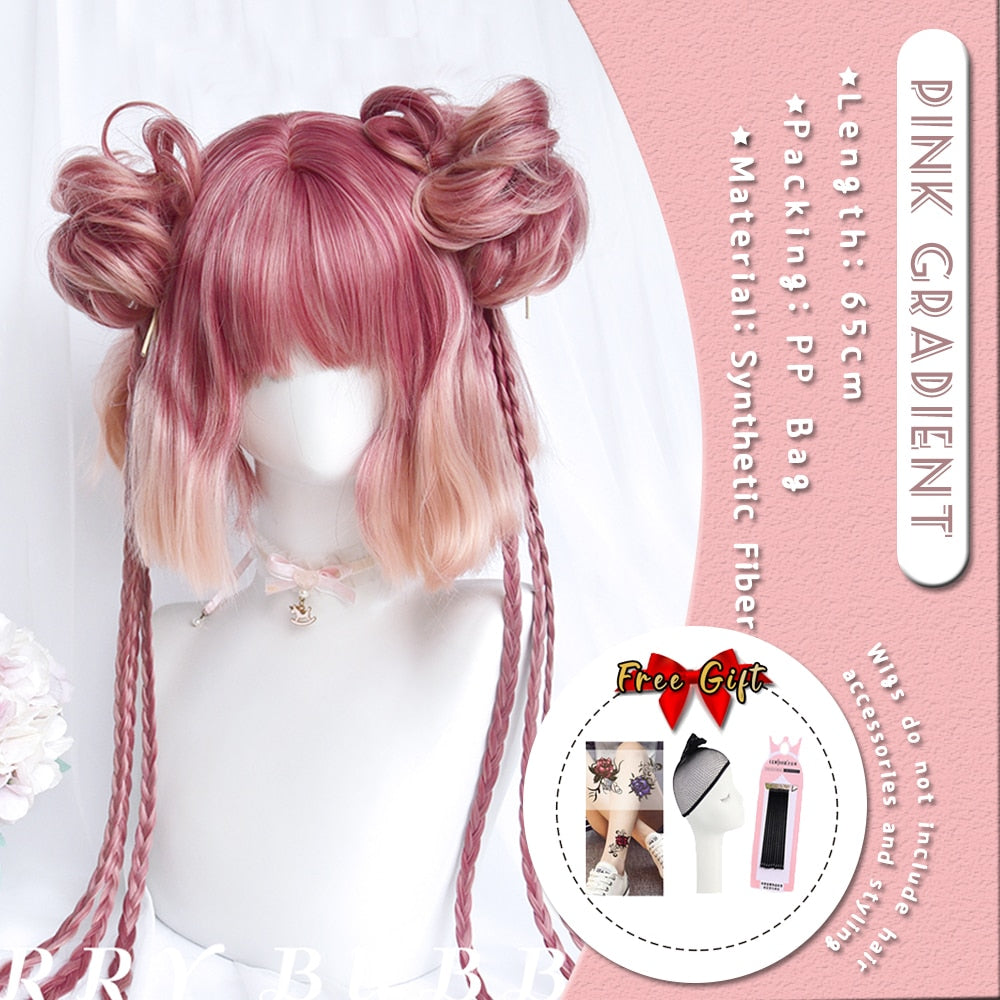 Extra Long Curly Hair with Bangs Cosplay Party Lolita Synthetic Wigs Heat Resistant Fiber
