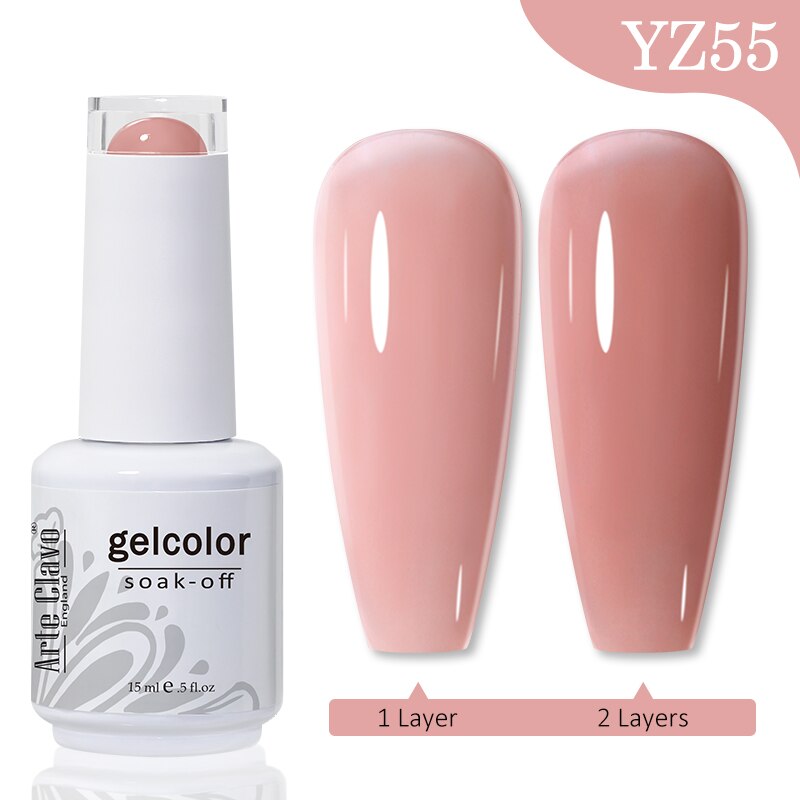 Gel Nail Polish 15ml Nude Pink Soak Off LED UV Lacquer Varnish Semi Permanent Top Base Coat Nail Art Gellak Manicure