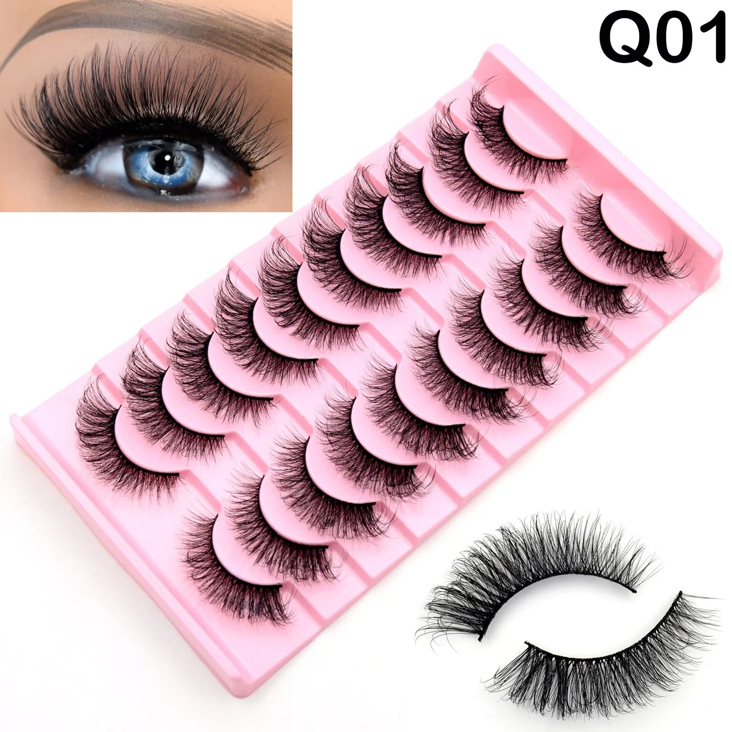 5paris/10pairs Faux Mink Eyelashes Make Up False Cils Hand Made Fake Eyelashes Wholesale Thick Eyelashes Extension