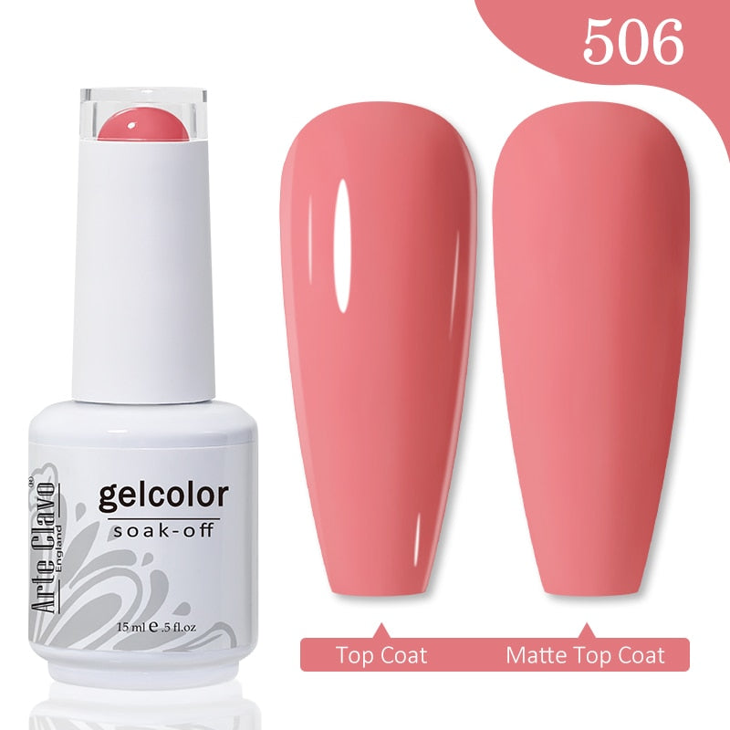 Gel Nail Polish 15ml Nude Pink Soak Off LED UV Lacquer Varnish Semi Permanent Top Base Coat Nail Art Gellak Manicure