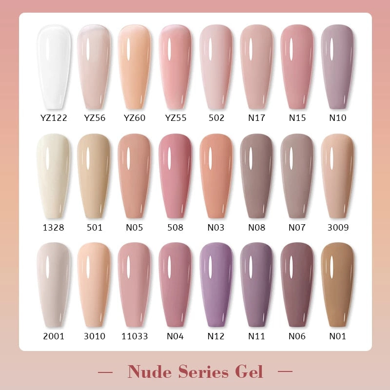 Gel Nail Polish 15ml Nude Pink Soak Off LED UV Lacquer Varnish Semi Permanent Top Base Coat Nail Art Gellak Manicure