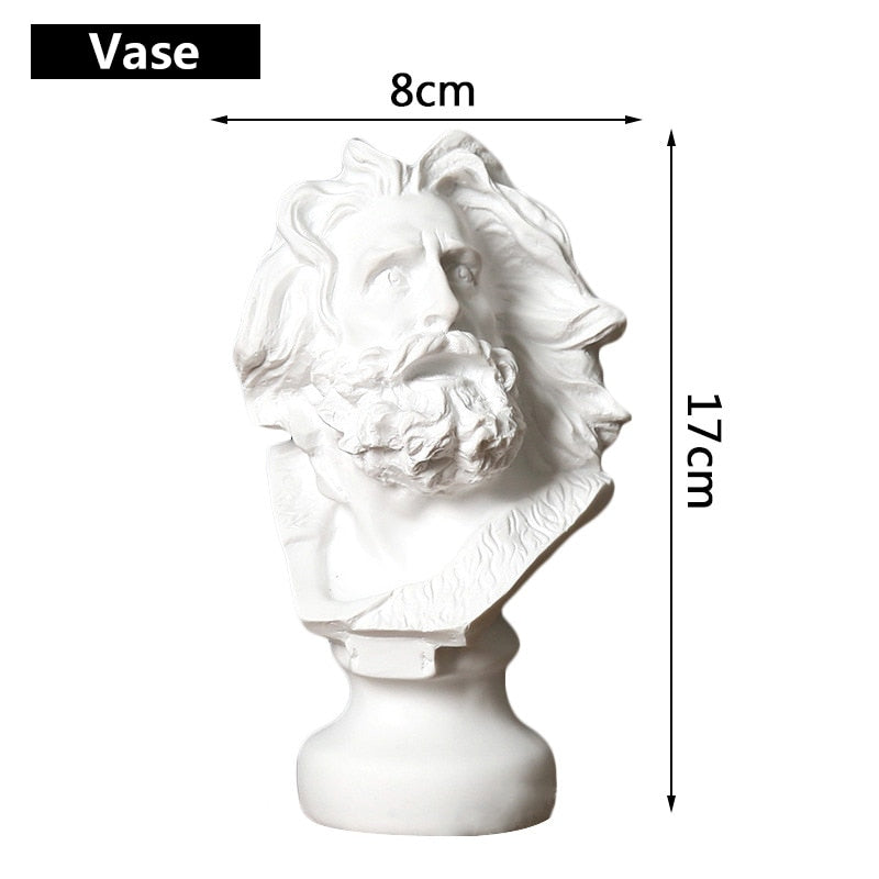 Modern Nordic Style Creative Portrait Vase Human Head Flower Vases Decorative Ornaments Resin David Home Flowers Art Decor