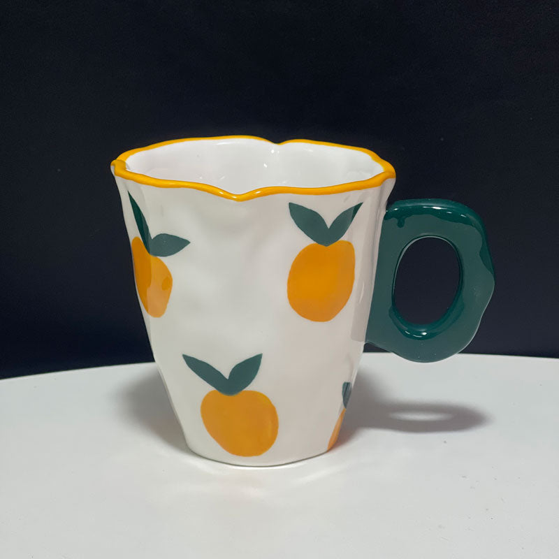 Japanese Hand Painted The Blue Sky and White Clouds Coffee Cup With Saucer Ceramic Handmade Tea Cup Saucer Set Cute Gift For Her