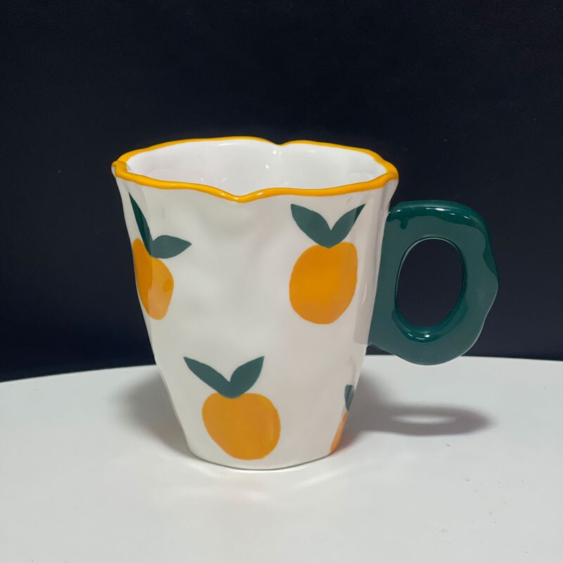 Japanese Hand Painted The Blue Sky and White Clouds Coffee Cup With Saucer Ceramic Handmade Tea Cup Saucer Set Cute Gift For Her