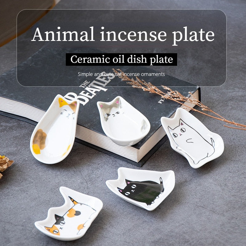 Japanese Style Ceramic tiny Plate Creativity Home Soy Sauce Vinegar Mustard Seasoning  Animal Ceramic Dish Kitchen