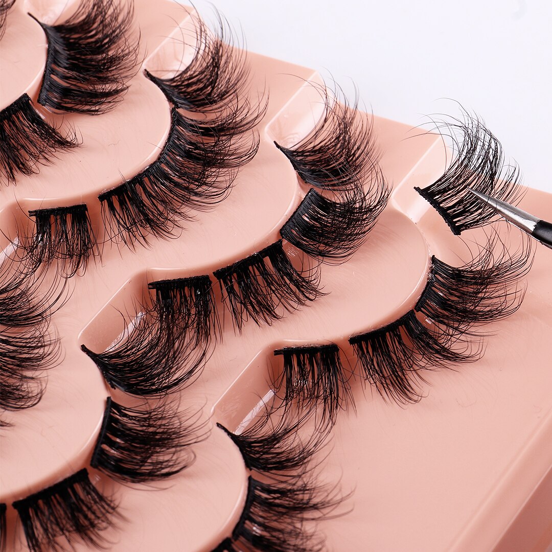 D Curl Lash Clusters Fluffy False Eyelashes 13mm 22mm Wispy Volume Individual Lashes Extensions Natural Fake Eyelashes Clusters