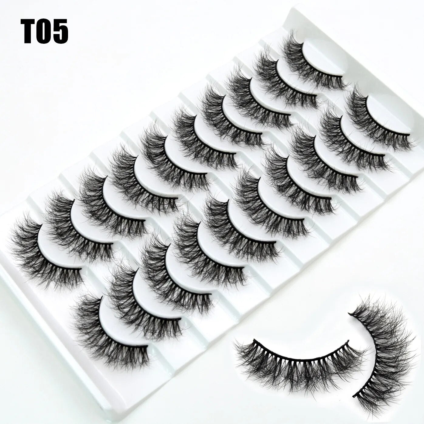 3/10 Pair Eyelashes 3D Faux Mink Lashes Wispy Natural Long False Eyelashes Wholesale Mink Lashes Reusable LasheS