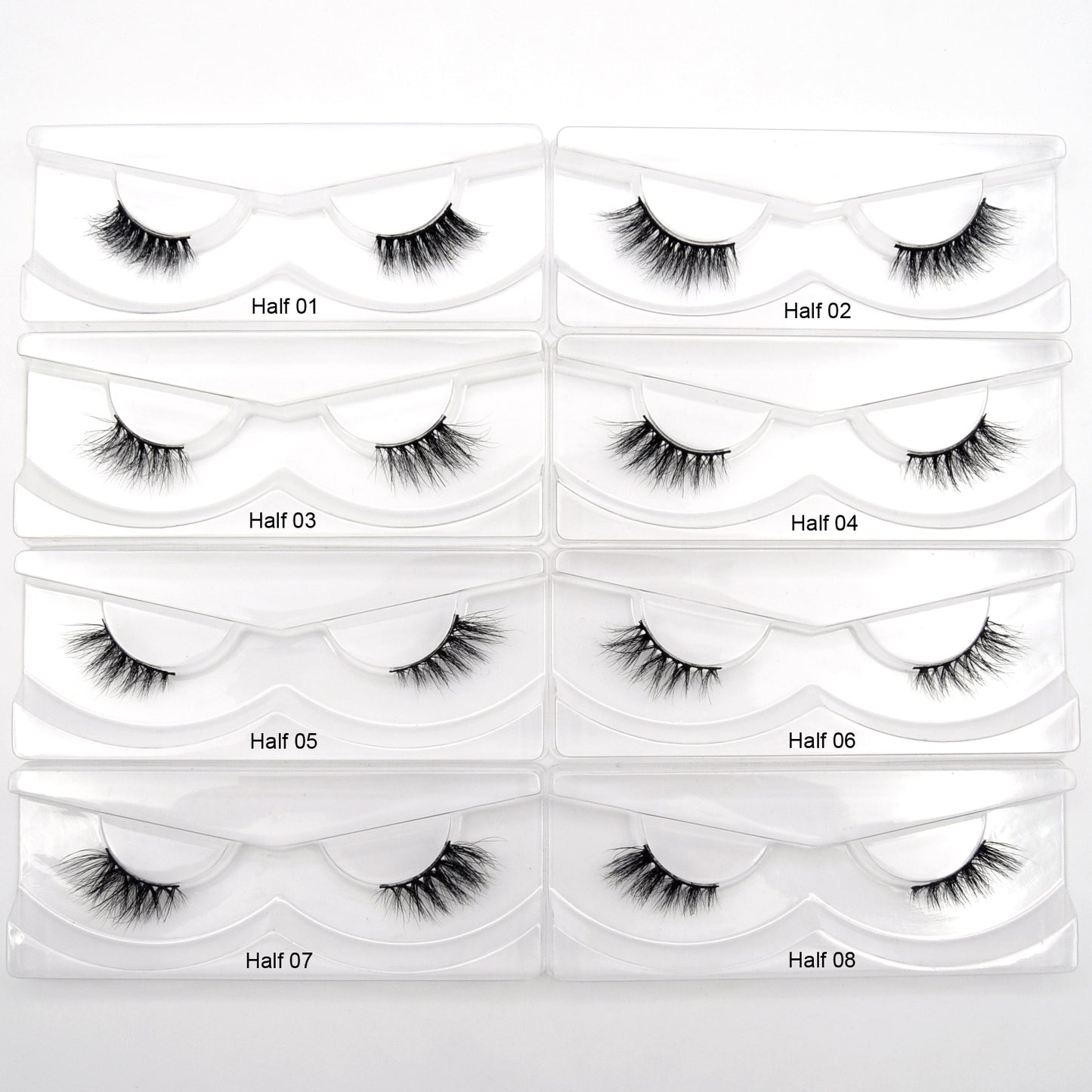 3D Half Lashes Wholesale Natural Half False Eyelashes 3D Mink Lashes Wispy Natural Crisscross Fake Eyelashes Extension