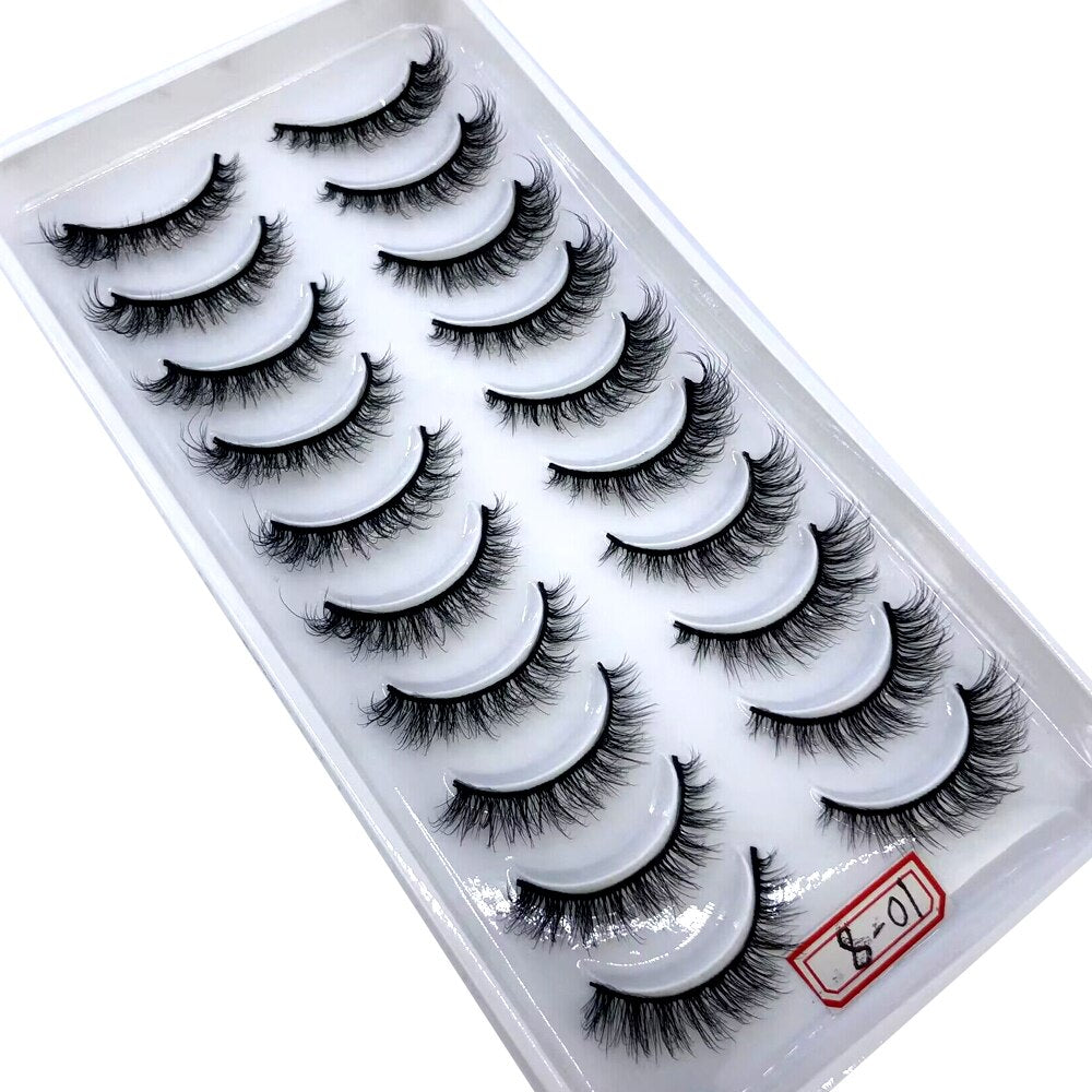 Short lashes 10 Pairs 3D Mink Lashes Natural Eyelash Dramatic False Eyelashes Faux Cils Fake Eyelash Extension maquiagem