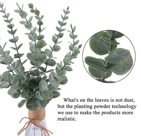 6/12/18 Pcs Artificial Eucalyptus Leaves Green Branches Fake Plants Wedding Party for Home Garden Decoration Christmas Wreath