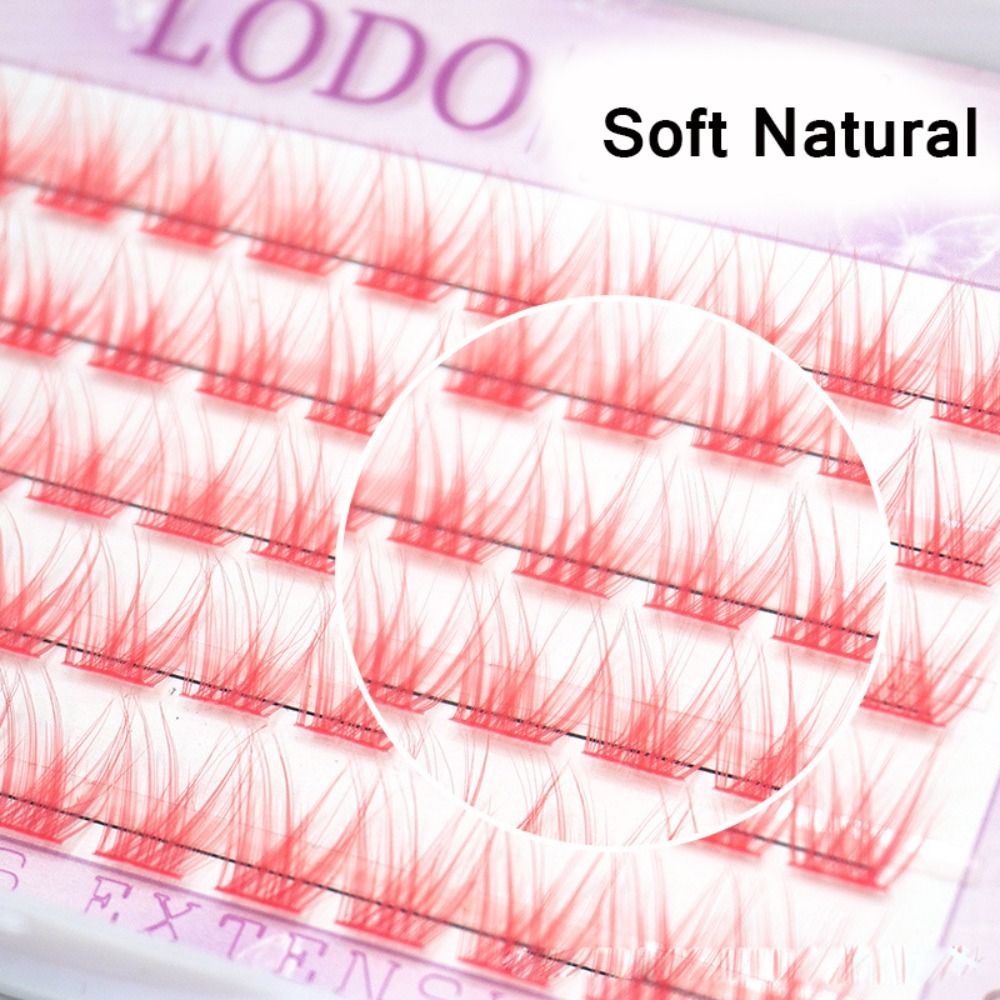 60 Clusters Colorful Individual Lashes Natural Faux Mink Eyelashes White Red Blue Segmented Cluster Eyelash Eye Extension