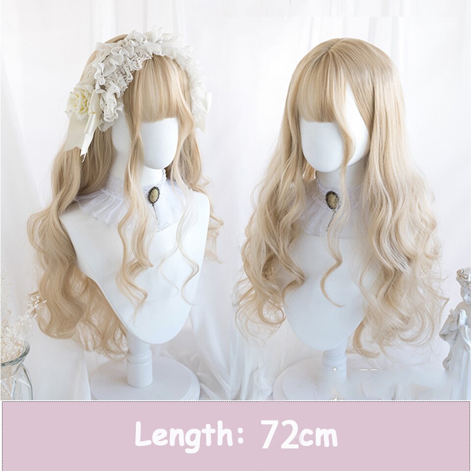 Synthetic Long Wavy Women Light Pink Gradient Mixed Color Lolita Cosplay Heat Resistant Party Wig